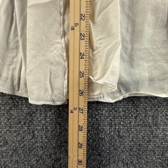 Brunello Cucinelli Women White Long Sleeve Button Up Shirt Large Cotton Blend - Picture 3 of 16